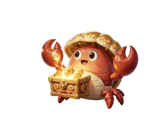 Dragonia Casino Bonus Crab Maskottchen sammelt t&auml;gliche Belohnungen