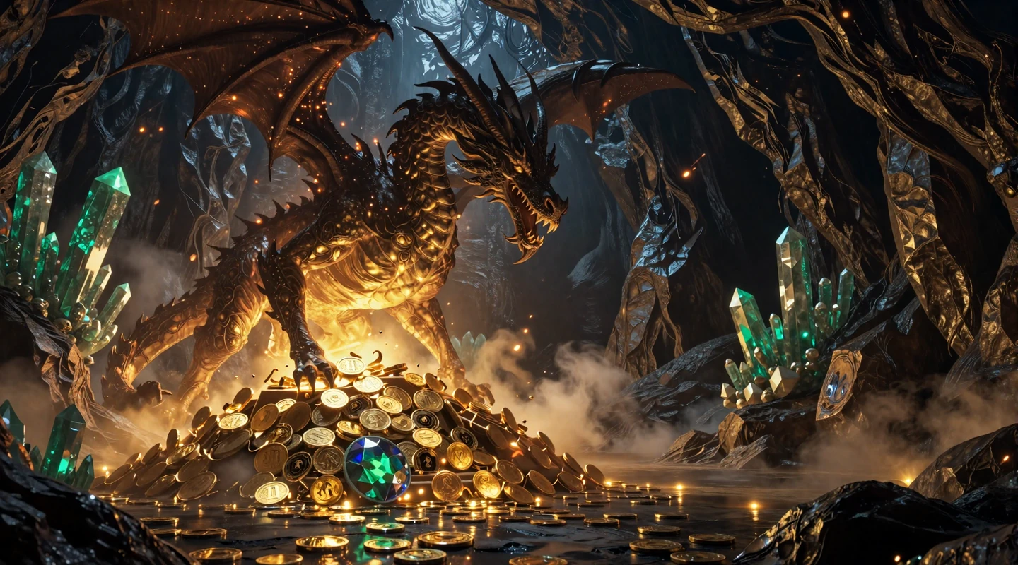 Dragonia Casino Drachenh&ouml;hle mit goldenem Schatz - Fantasy-Spielwelt
